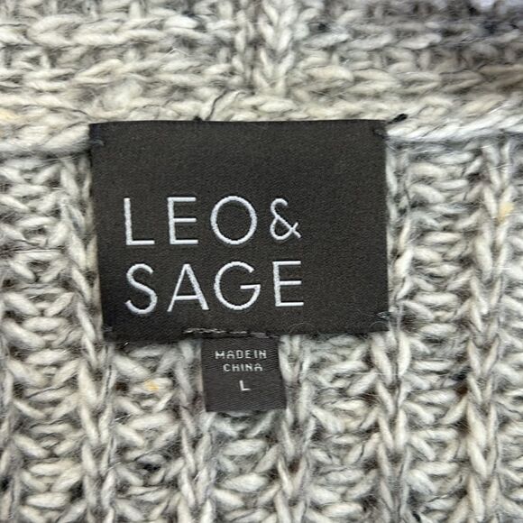 Leo & sage one button gray sweater cardigan oversized wool mohair size large - Picture 12 of 13